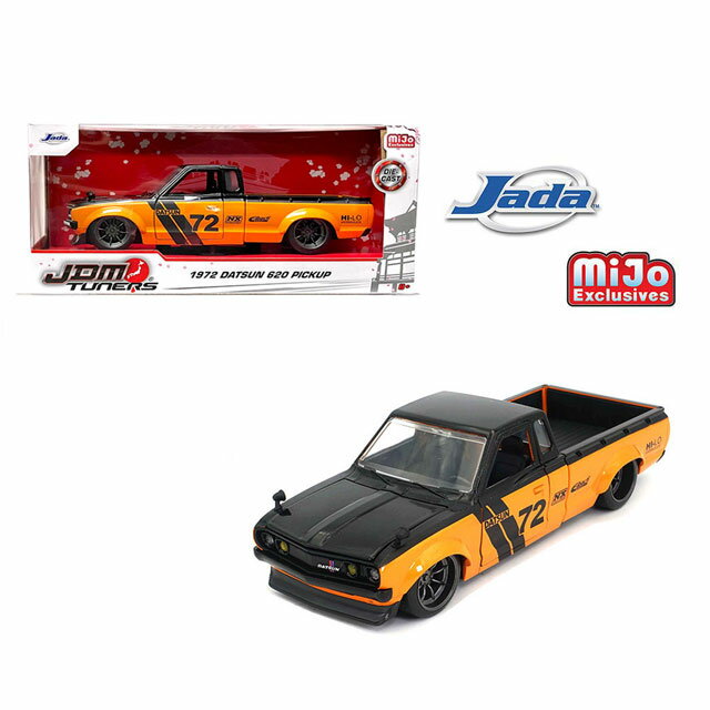 JADA TOYS 1/24SCALE 1972 Datsun 620 Pickup #72 Custom Orange – JDM Tuners – MiJo Exclusives Limited Edition