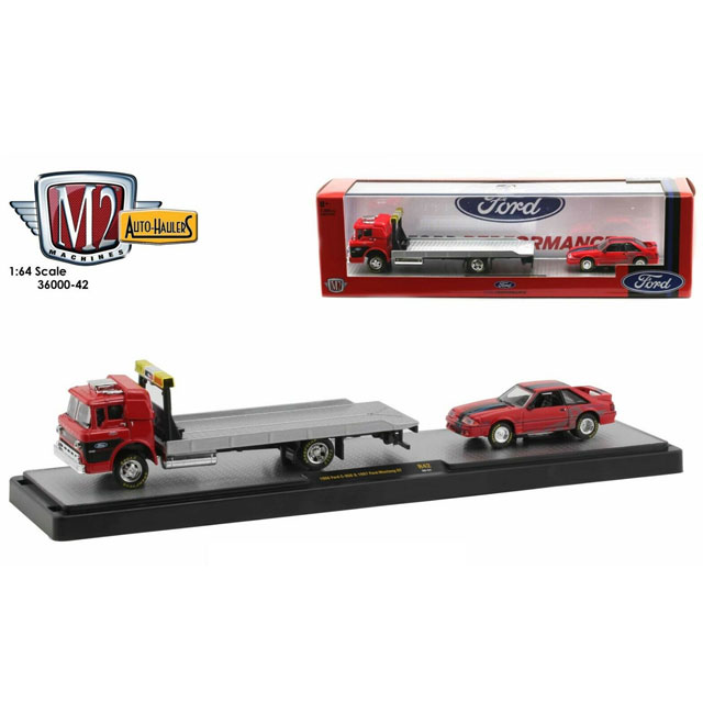 M2-276 M2 MACHINES 1/64SCALE AUTO HAULERS REL.42 1966 Ford C-950 & 1987 Ford Mustang GT