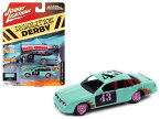 JL-192 JOHNNY LIGHTNING 1997 Ford Crown Victoria in Light Teal with Derby Graphics- Demolition Derby