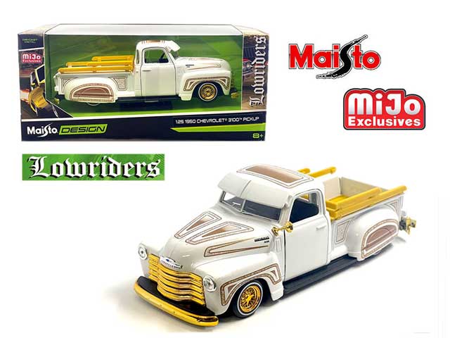 Rakuten - MAISTO 1/24SCALE 1950 Chevrolet 3100 Pickup Truck Lowrider – White　ローライダーミニカー
