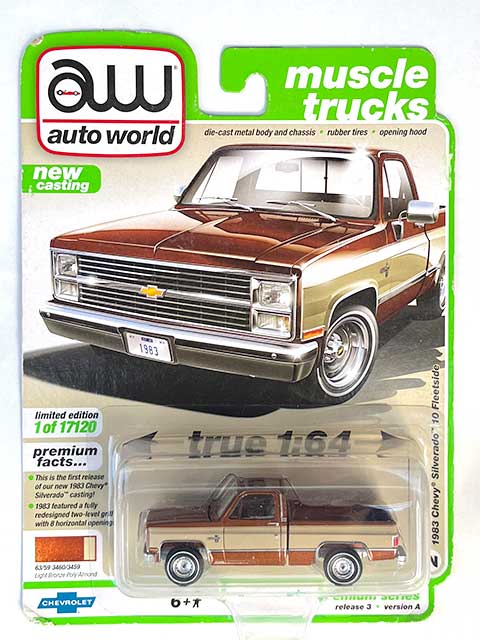 AW13 AUTO WORLD 1/64SCALE 1983CHEVROLET SILVERADO 10 FLEETSIDE