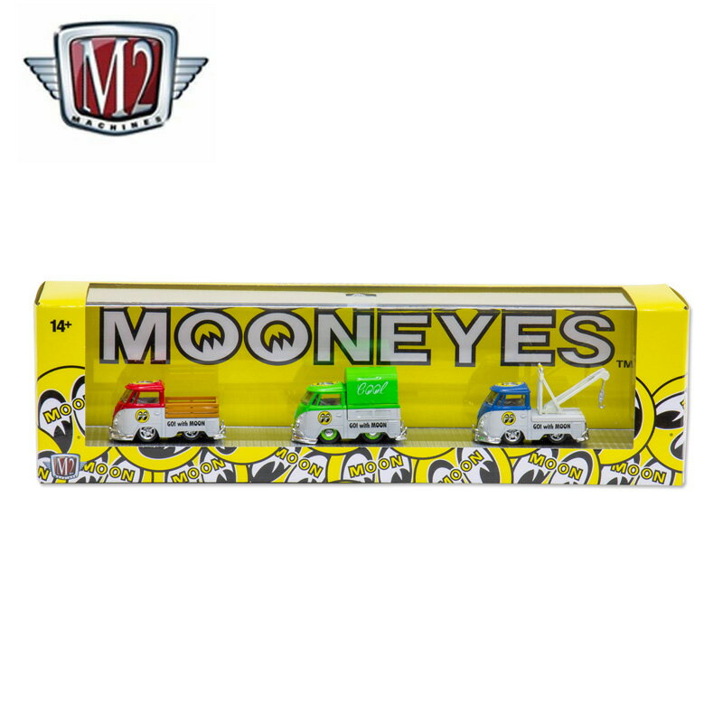 M2-436 1/64 M2 MACHINES 1960 VW Single Cab Truck 3台セット MOONEYES ムーンアイズ