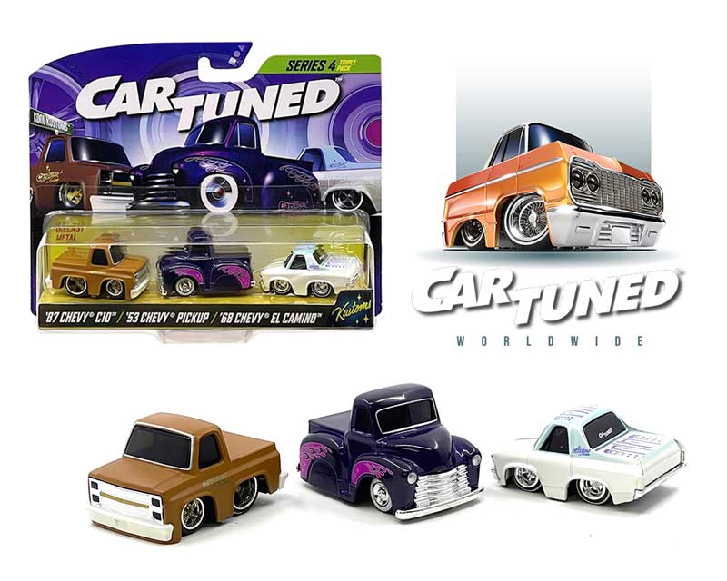 CT032 CAR TUNED KUSTOMS SERIES4 KOOL KUSTOMS 3PACK 2025 - 1987 CHEVROLET C10 / 1953 CHEVROLET PICKUP / 1968 EL CAMINO