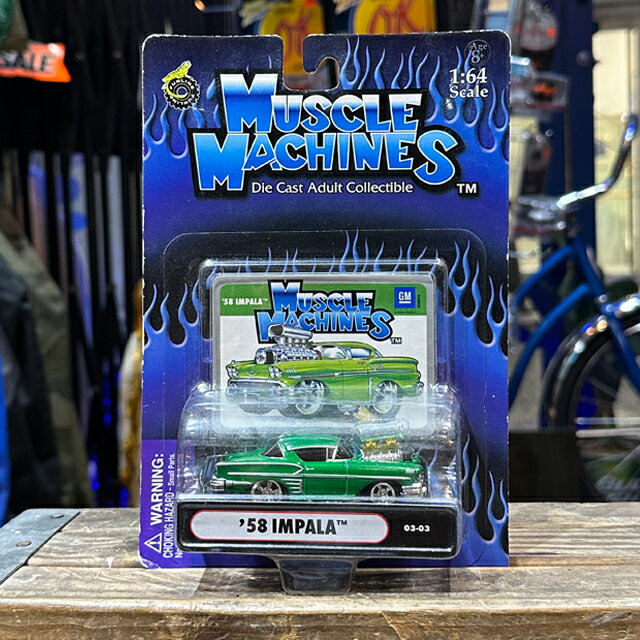 MM011 MUSCLE MACHINES 1/64SCALE 58IMPALA GREEN