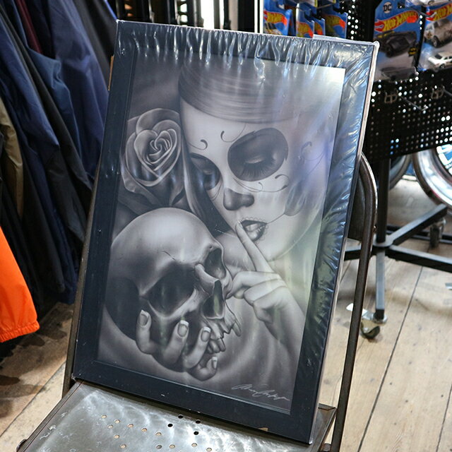 BLACK MARKET ART COMPANY HASTA LA MUERTE ART PRINT Art by Spider 額付き ポスター -23-