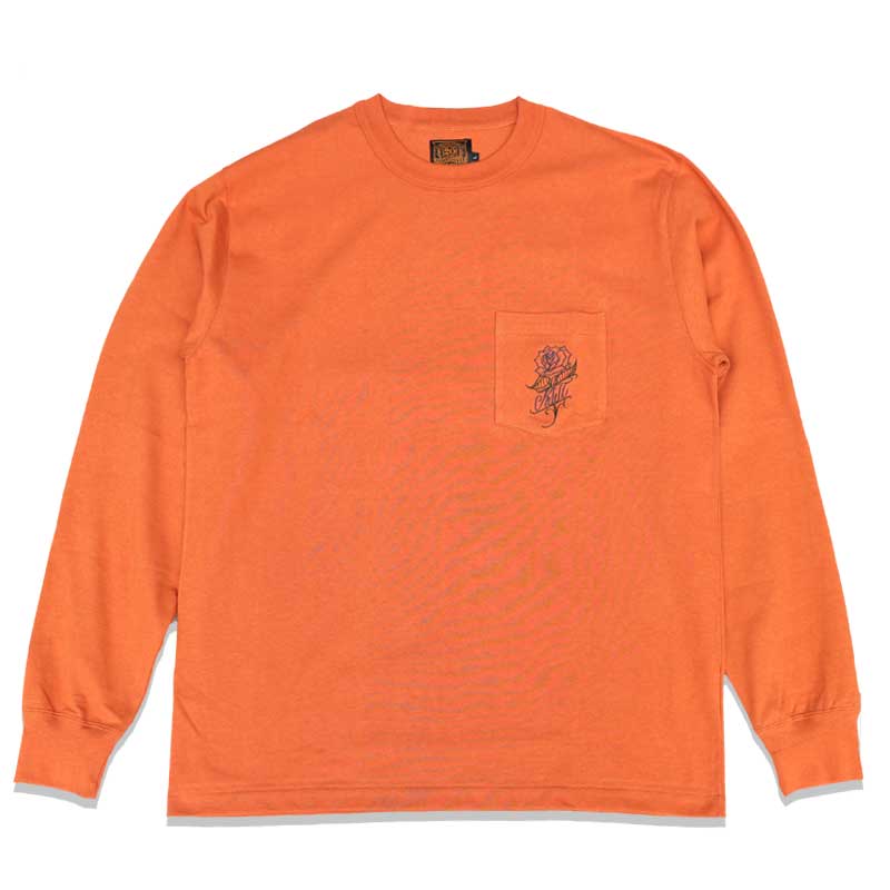 定価8910円 50%OFF /KUSTOMSTYLE カスタムスタイル KSTL2116OR "ROSE KSSC" LONG SLEVE W/POCKET 長袖ポケットTシャツ ORANGE