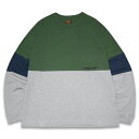 定価12100円 50%OFF /KUSTOMSTYLE カスタムスタイル KSTL2118GR "ORIGINALS" LONG SLEVE SWITCHING Tシャツ COLOR "GREEN"