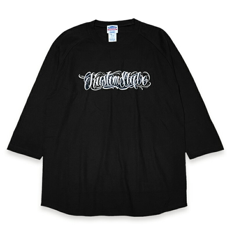 KUSTOMSTYLE カスタムスタイル KST2307BK7 FUCKIN 039 SCRIPT RAGLAN SLEEVE TEE 7分袖 3/4スリーブ Tシャツ BLACK