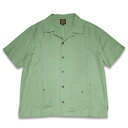 KUSTOMSTYLE カスタムスタイル KSSS2107GR "LONGROOF" GUAYABERA SHORT SLEVE SHIRTS グァジャベーラシャツ キューバシャツ 半袖 -GREEN-