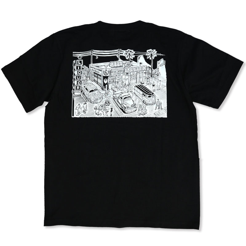 定価4950円 SALE!! 2980円 / KUSTOMSTYLE カスタムスタイル KST1826BK "LOCAL LIQUOR" BLACK Tシャツ