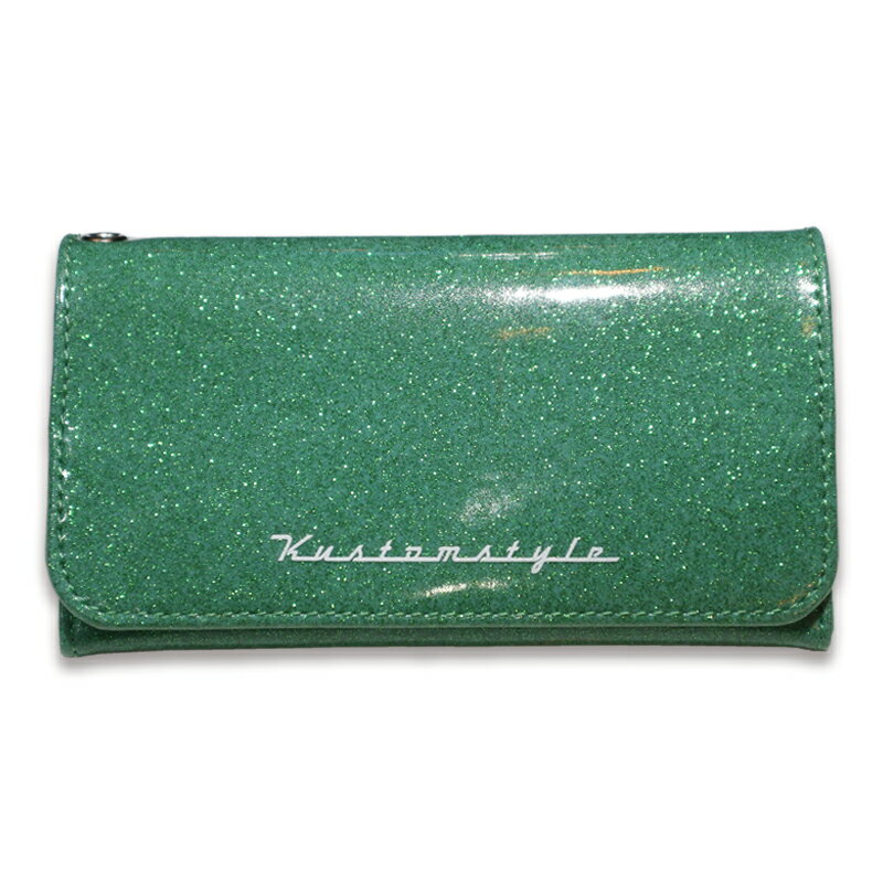 KUSTOMSTYLE カスタムスタイル TRI-FIVE METAL FLAKE WALLET COLOR GREEN