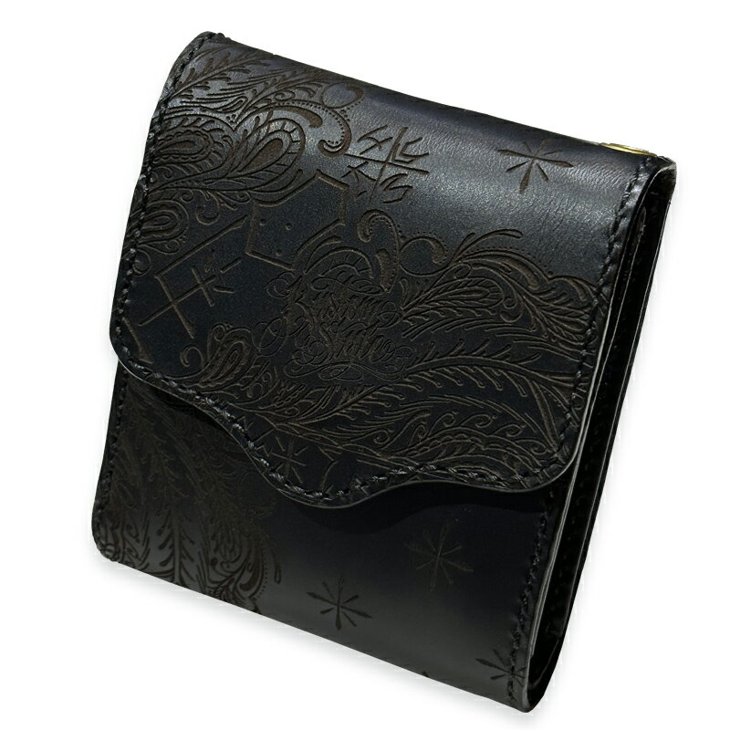 KUSTOMSTYLE カスタムスタイル TYPE-8 BANDANA LEATHER SHORT WALLET COLOR*BLACK