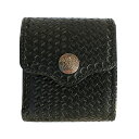 KUSTOMSTYLE カスタムスタイル LEATHER WALLET TYPE6 BASKET WEAVE SHORT WALLET COLOR BLACK