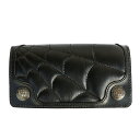 KUSTOMSTYLE カスタムスタイル LEATHER WALLET TYPE3 SPIDER WEB STITCH LONG WALLET COLOR BLACK