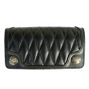 KUSTOMSTYLE カスタムスタイル LEATHER WALLET TYPE4 DIAMOND STITCH LONG WALLET COLOR BLACK