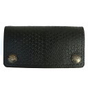 KUSTOMSTYLE カスタムスタイル LEATHER WALLET TYPE2 BASKET WEAVE LONG WALLET COLOR BLACK
