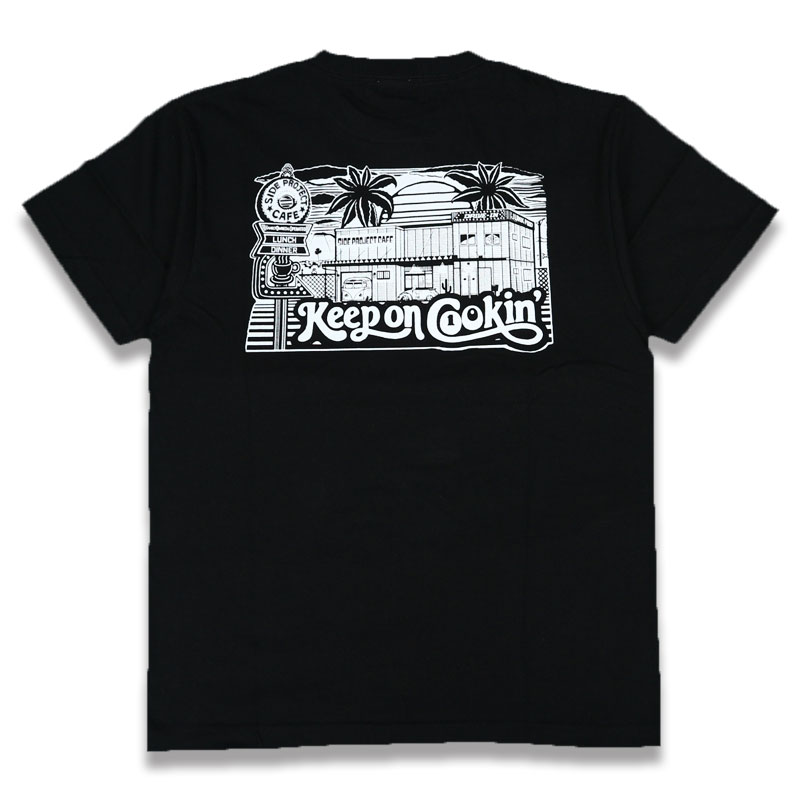 SIDE PROJECT CAFE BLACK T-SHIRTS ART WORK by LAFAMILIA
