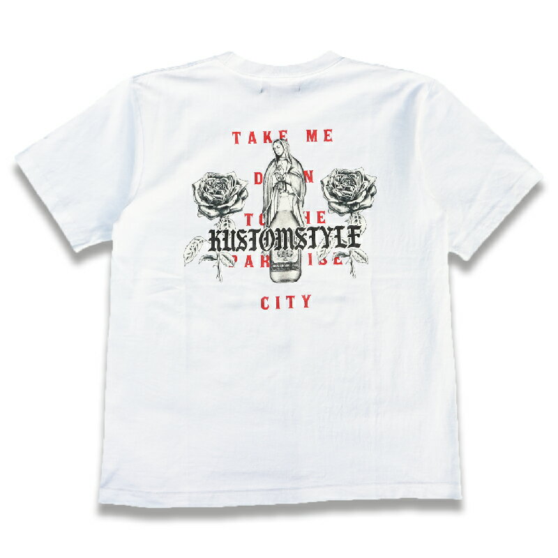 定価5940円 SALE!! 3480円 / KUSTOMSTYLE カスタムスタイル KST1919WH "PARADISE CITY" WHITE Tシャツ