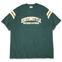 定価8910円 SALE 3580円 /KUSTOMSTYLE カスタムスタイル KST2223FOOTGR COLLEGE LOGO FOOTBALL TEE フットボールTシャツ GREEN