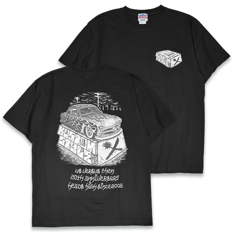 KUSTOMSTYLE カスタムスタイル x US VERSUS THEM アスバーサスゼム KSUVT012TBK -SHOEBOX- SHORT SLEVE T-SHIRTS 半袖T-SHIRTS COLOR*BLACK