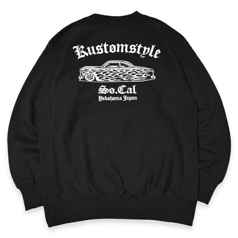 KUSTOMSTYLE カスタムスタイル KSSW1702BK QC CREW NECK SWEATSHIRTS クルーネック スウェットシャツ COLOR BLACK