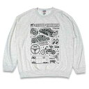 KUSTOMSTYLE カスタムスタイル x MOONEYES x US VERSUS THEM コラボレーション KSMEUVT005SWASH クルーネックスウェットシャツ COLOR*ASH GREY ARTWORK by MIKE GIANT