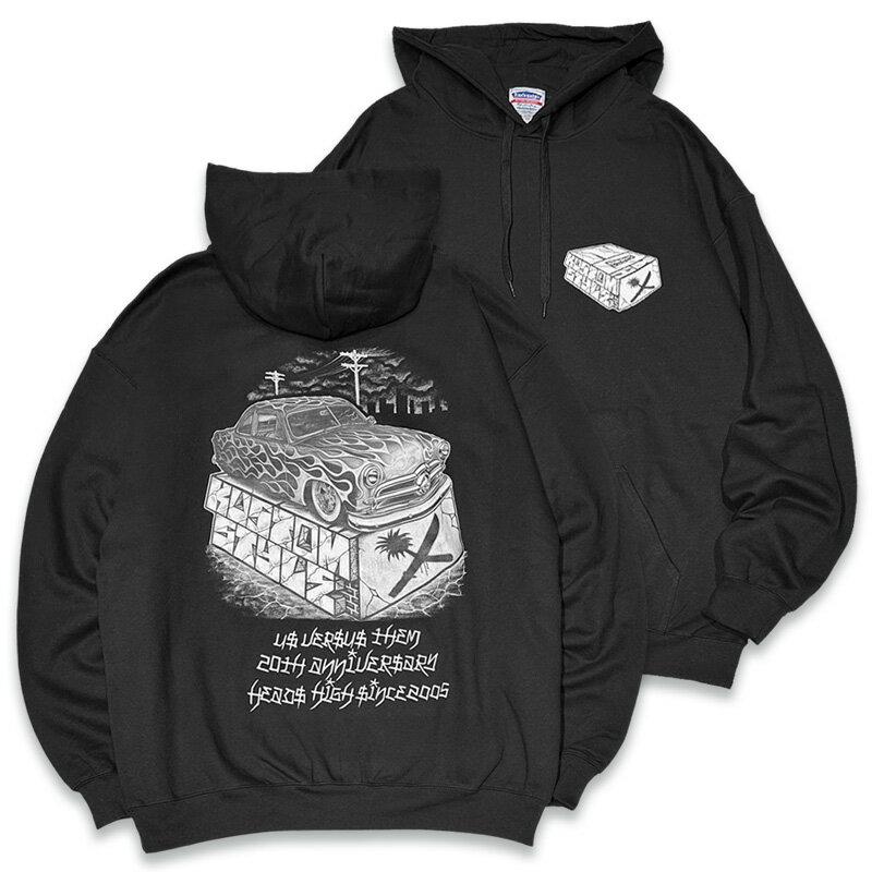 Rakuten - KUSTOMSTYLE カスタムスタイル x US VERSUS THEM アスバーサスゼム KSUVT012PBK -SHOE BOX- PULLOVER HOODIE かぶりパーカー COLOR*BLACK