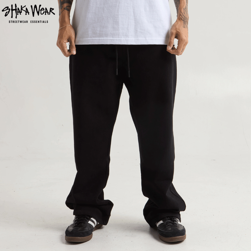 SHAKAWEAR シャカウェア GARMENT DYE STRAIGHT LEG BAGGY SWEATPANTS スウェットパンツ BLACK