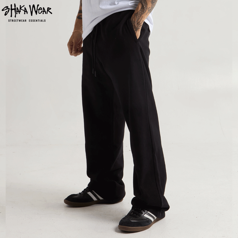 SHAKAWEAR シャカウェア GARMENT DYE STRAIGHT LEG BAGGY SWEATPANTS スウェットパンツ BLACK