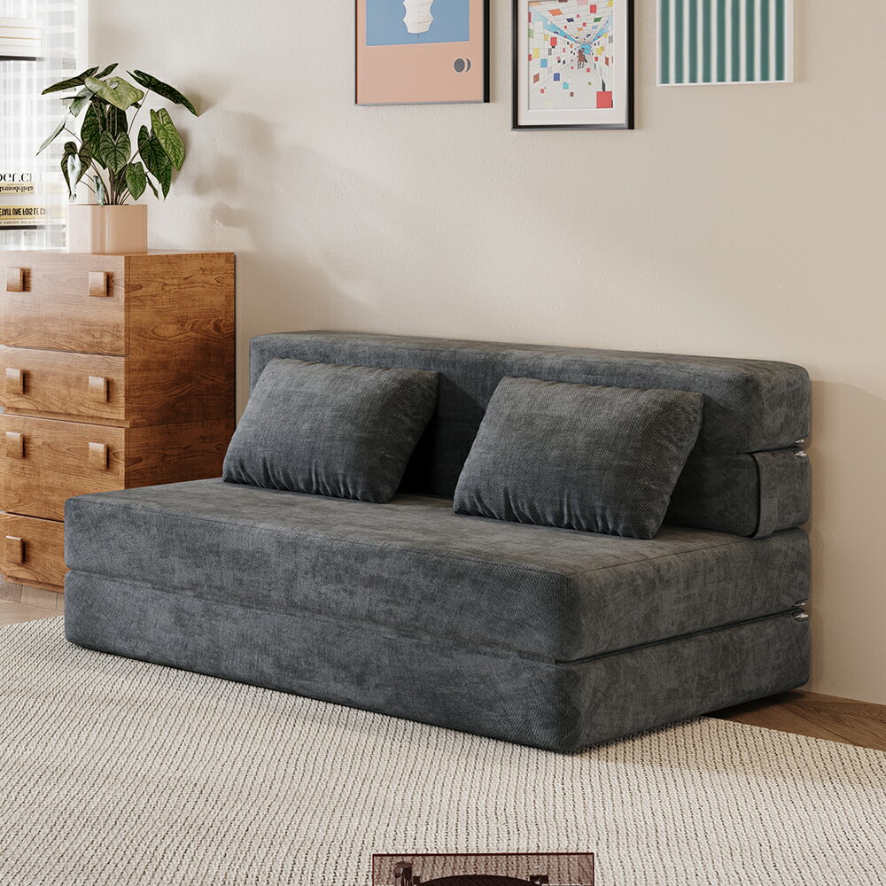 Rakuten - ソファーベッド 折りたたみ 4WAY ソファベッド ローソファー フロアソファ マットレス カウチソファ 幅140cm コンパクト 一人暮らし 来客用ベッド 洗えるカバー 綿麻 北欧 おしゃれ 省スペース