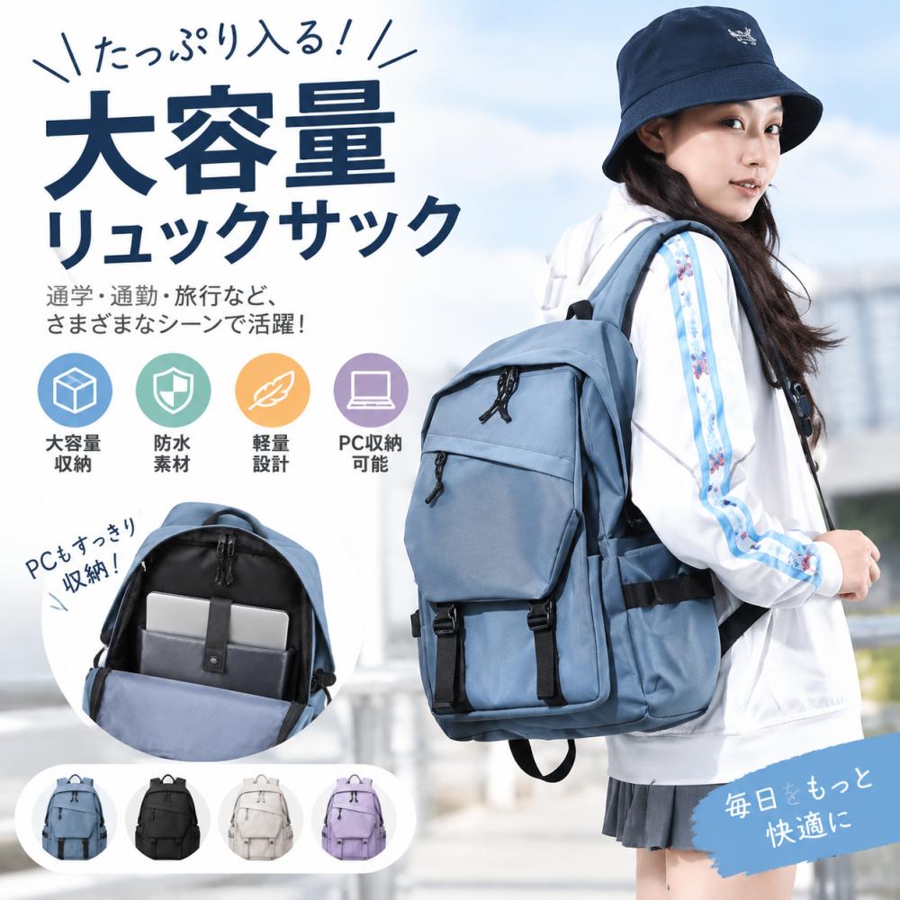 大容量 軽く感じる ビジネスリュック 防水 レインカバー チェストベルト付属 メンズ A3サイズ ノートPC対応 バイク 通勤 通学 出張 旅行 収納 バックパック リュックサック