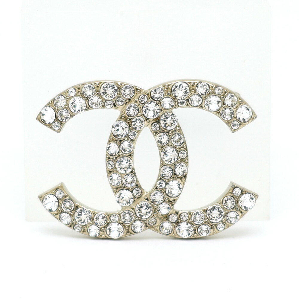 【楠本質店/元住吉】シャネル　ココマーク ラインストーン ブローチ　シルバー系カラー　C20C【中古】のサムネイル