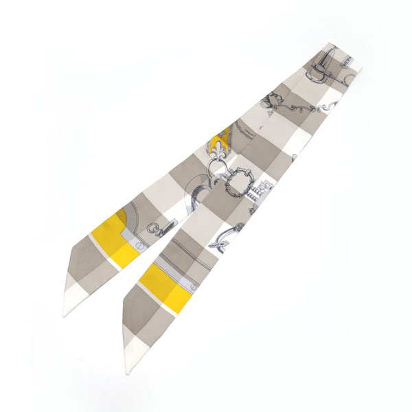 【楠本質店/元住吉】未使用　HERMES/エルメス　ツイリースカーフ　グレー系　箱付【中古】