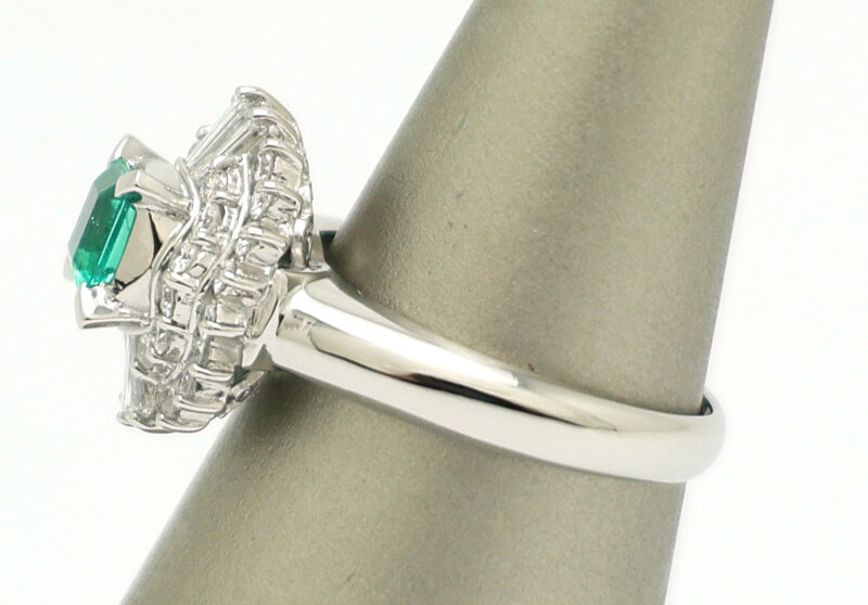 楠本質店 元住吉 Pt900 エメラルド＆ダイヤ リング エメラルド0.65ct ダイヤ0.79ct 15.5号 中古 kusumoto78-10014923 楠本質店 楽天市場店 サンプル画像2