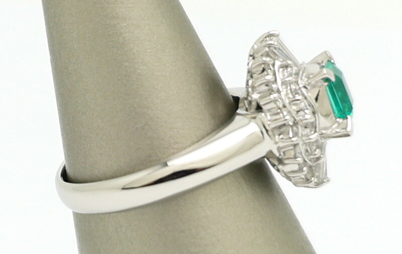 楠本質店 元住吉 Pt900 エメラルド＆ダイヤ リング エメラルド0.65ct ダイヤ0.79ct 15.5号 中古 kusumoto78-10014923 楠本質店 楽天市場店 サンプル画像3