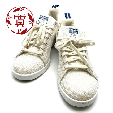 【楠本質店/元住吉】アディダス/adidas　スタンスミス　カラー：ホワイト×ネイビー　サイズ：US6・1/2(JP24.5cm)　Made in INDIA【中古】