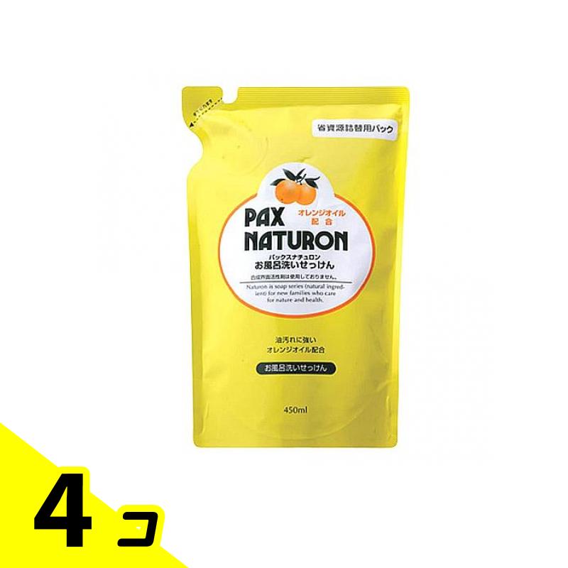 パックスナチュロン お風呂洗いせっけん 泡スプレー 450mL (詰め替え用) 4個セット