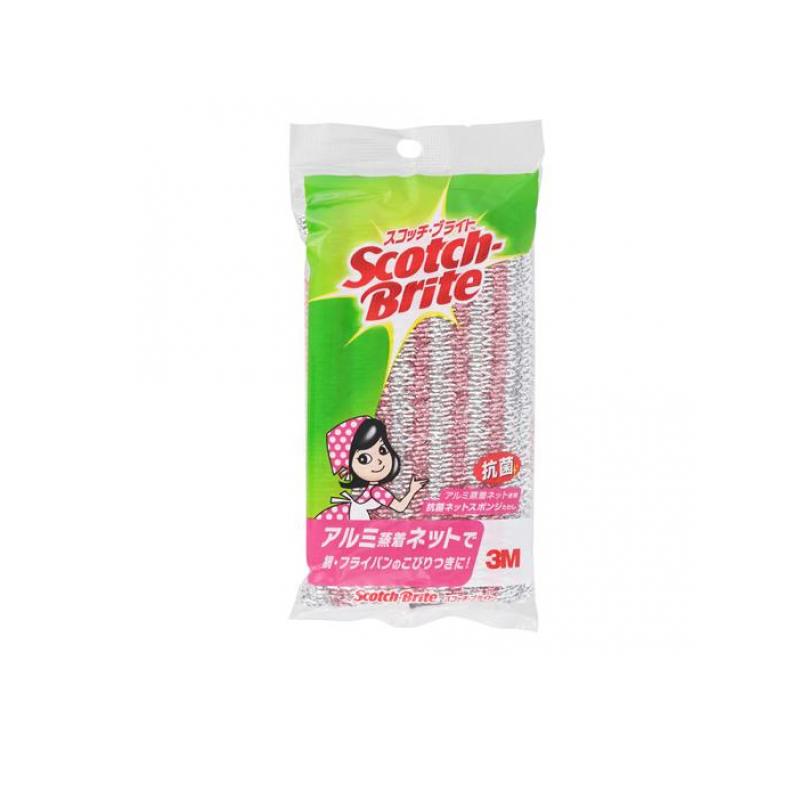 スコッチ・ブライト 抗菌アルミネット スポンジたわし アルミ蒸着ネット NT-02K 1個