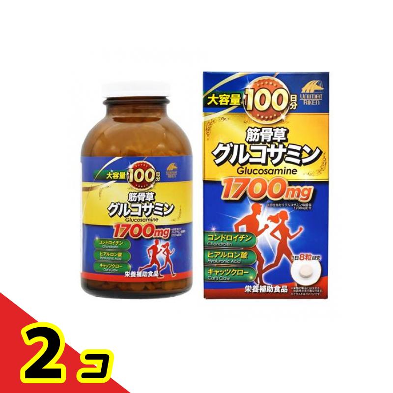 ユニマットリケン 大容量100日分 筋骨草グルコサミン 1700mg 800粒入 2個セット