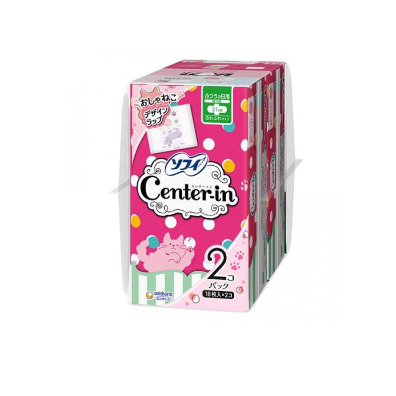 ソフィ センターイン ふわふわタイプ ふつうの日用 羽つき 21cm 36枚入 (18枚×2コパック)