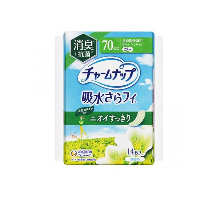 チャームナップ 吸水さらフィ 消臭+抗菌 70cc 長時間快適用 23cm 14枚入