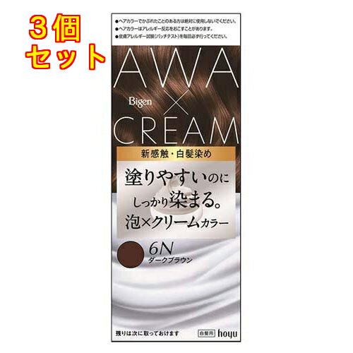 ビゲン 泡クリームカラー 6N ダークブラウン×3個