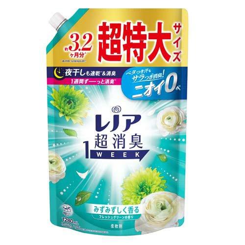 P&G レノア 超消臭1WEEK 柔軟剤 フレッシュグリーン 詰替用 超特大 1280mL×6個