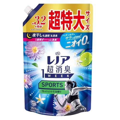 P&G レノア 超消臭1WEEK 柔軟剤 SPORTS フレッシュシトラス 詰替用 超特大 1280mL×6個