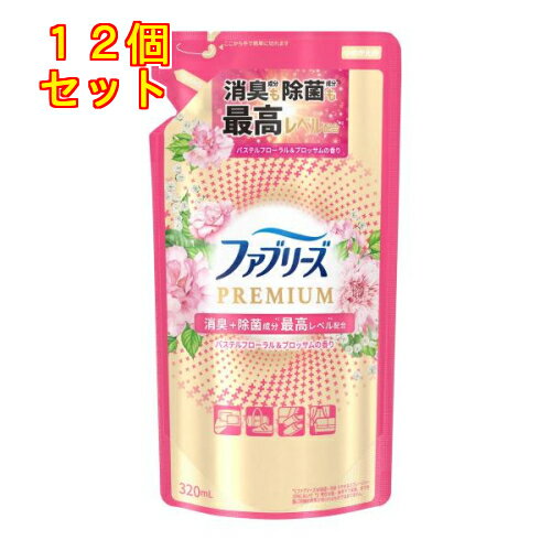 ファブリーズ W除菌+消臭 プレミアム パステルフローラル&ブロッサムの香り つめかえ 320ml×12個