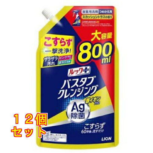 ルックプラス バスタブクレンジング 銀イオンプラス スカッシュシトラス 詰替 大型 800mL×12個