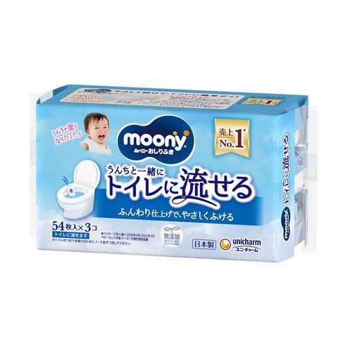 ムーニーおしりふきトイレに流せるタイプ替54×3