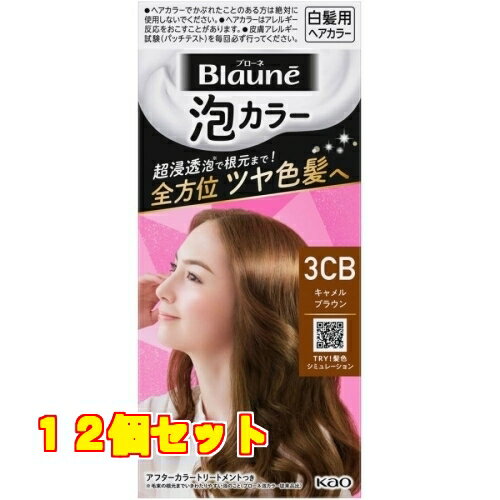 【医薬部外品】花王 ブローネ 泡カラー 3CB キャメルブラウン 108mL×12個