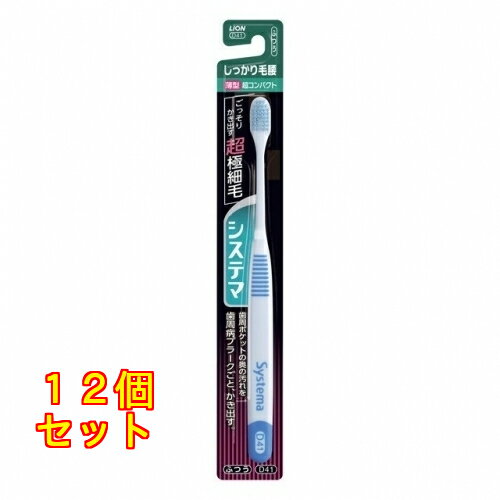 システマハブラシしっかり毛腰超コンパクトふつう※色の指定不可×12個