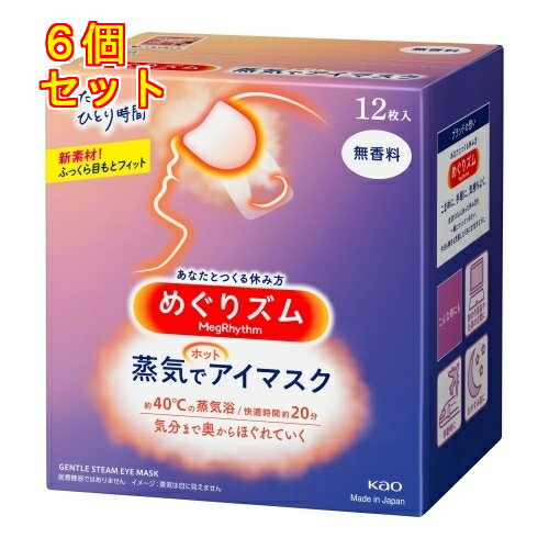 めぐりズム 蒸気でホットアイマスク 無香料 12枚×6個